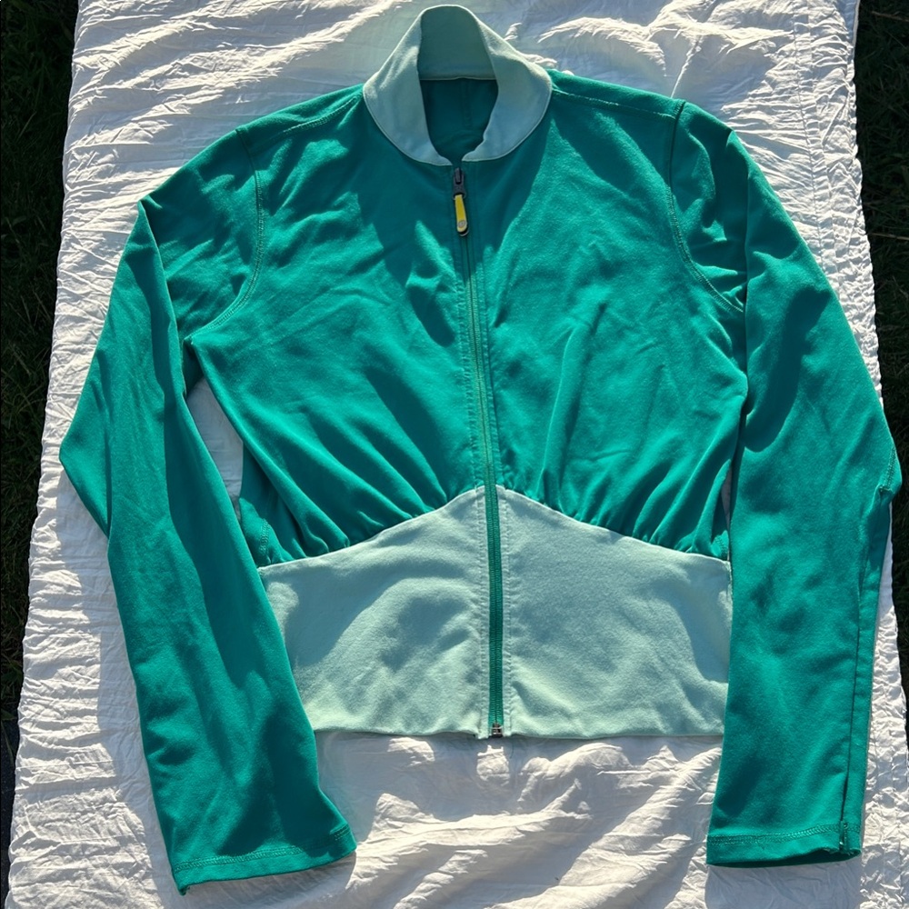 Lululemon Athletica Teal and Mint Bomber Jacket